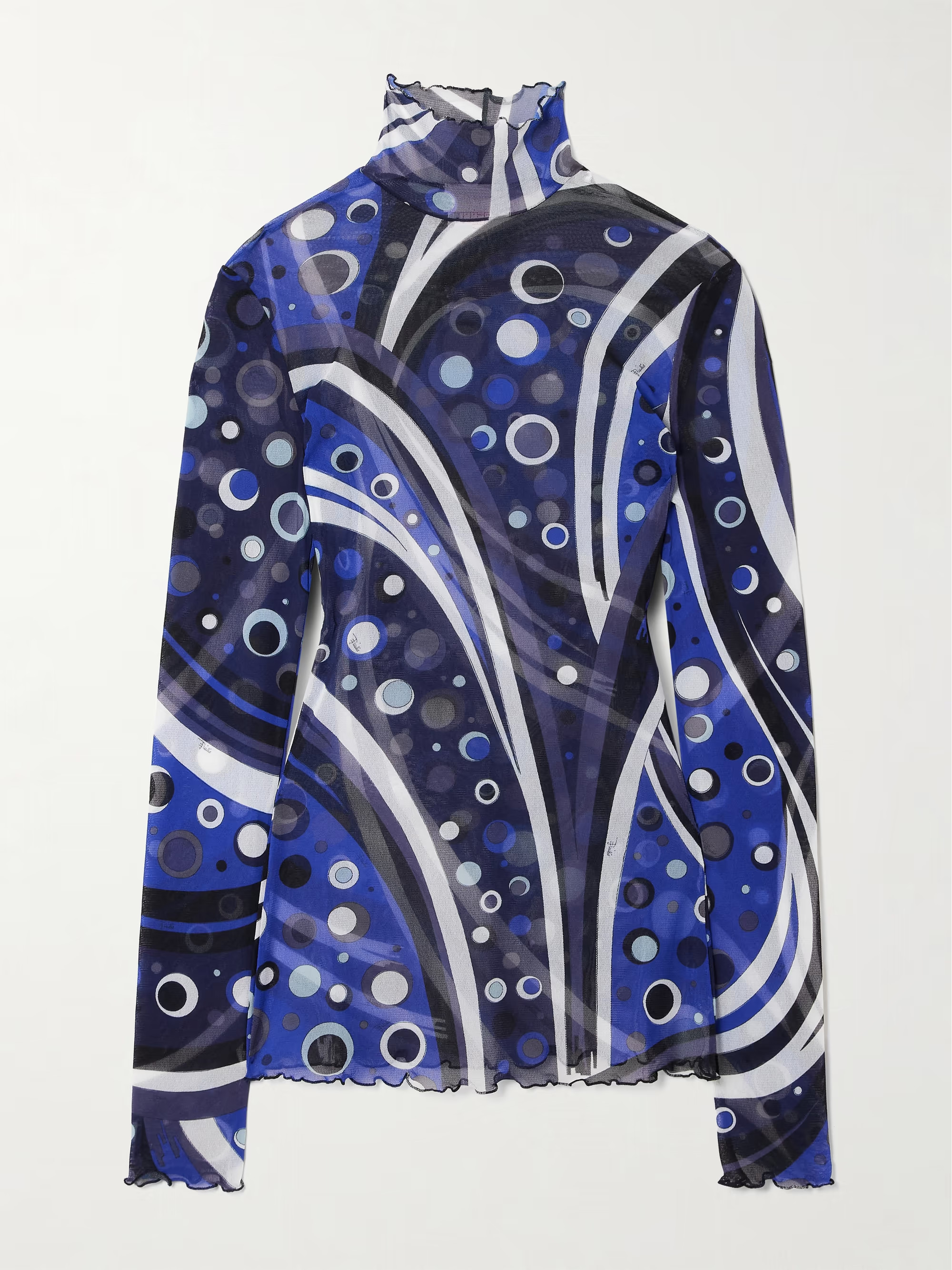 Printed tulle turtleneck top | NET-A-PORTER (UK & EU)