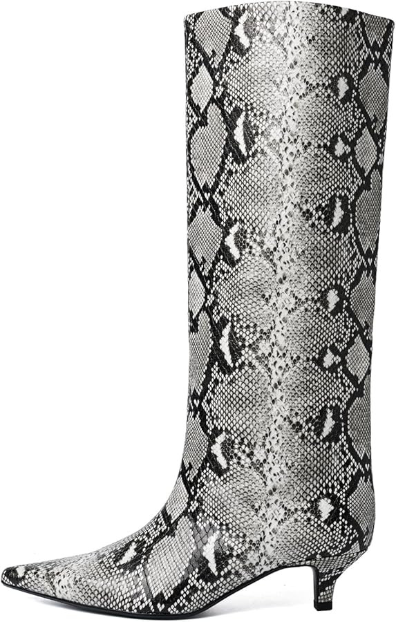 Marravosse Women's Knee High Boots Kitten Heel Pointed Toe Pull on Tall Boots for Women | Amazon (US)