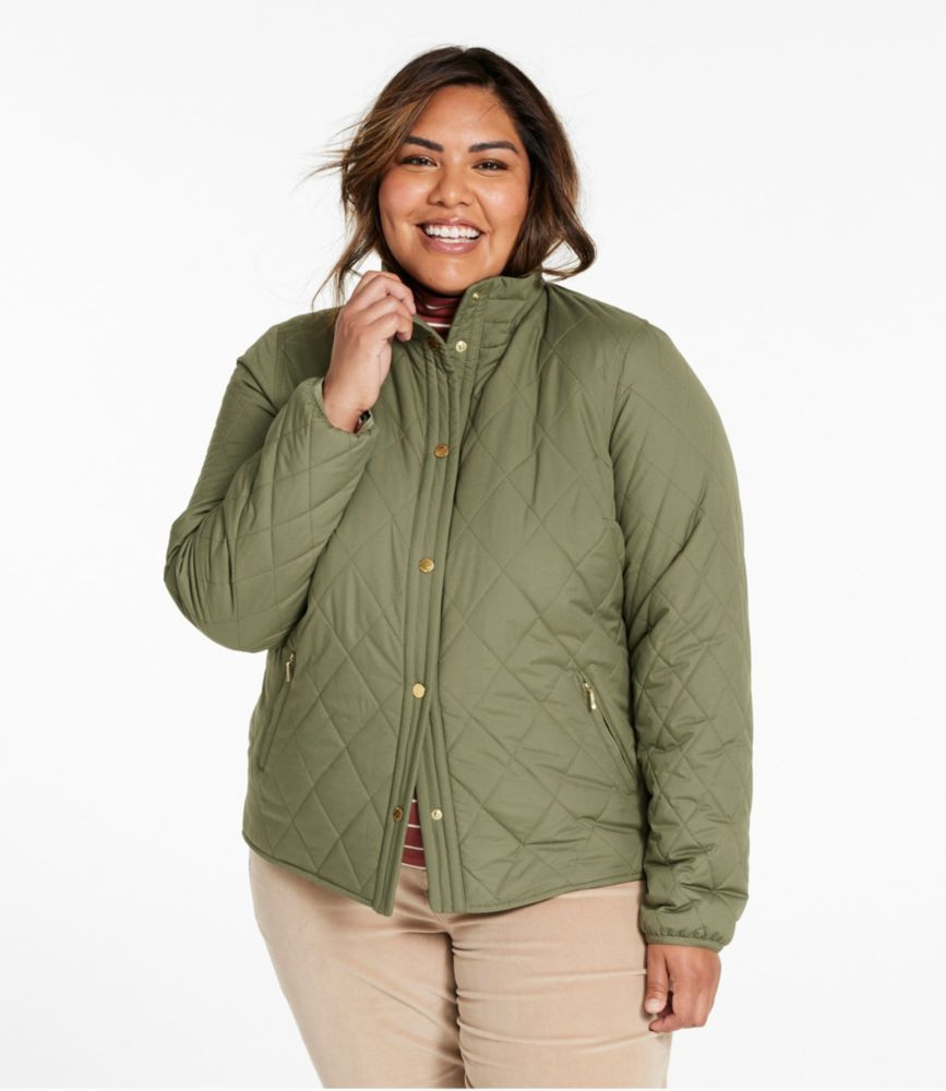 Women's Cozy Quilted Jacket Deep Olive 1X, Synthetic L. L.Bean | L.L. Bean