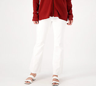 NYDJ Ava Daring Ankle Flare Jeans w/ Fray Hem- Optic White | QVC