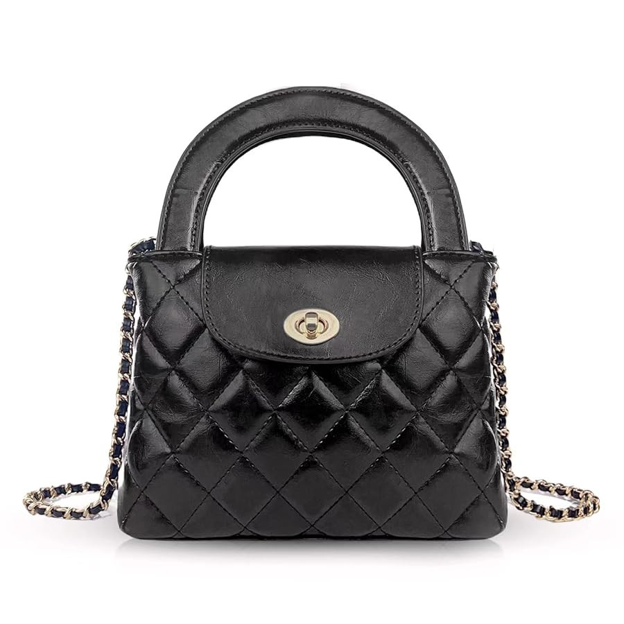 Quilted Crossbody Tote Bags for Women Small Top Handle Purse Trendy Designer Handbag Satchel Tote... | Amazon (US)