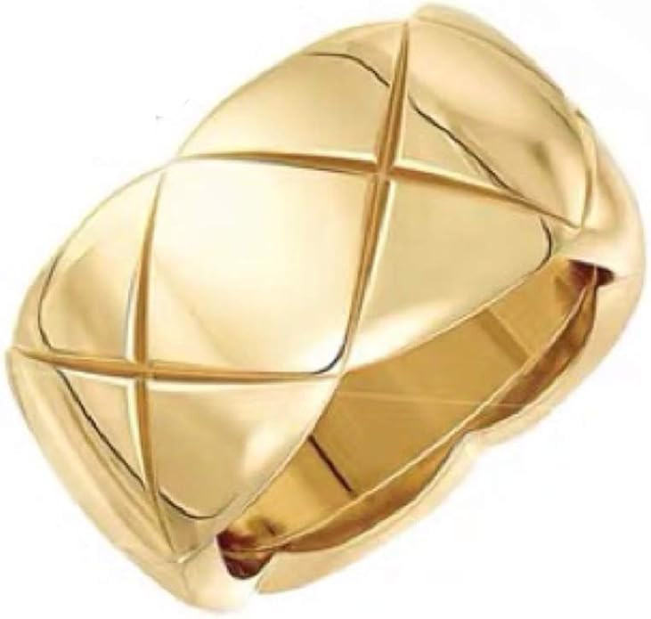 Shapes Studio Gold Ring 18k Gold Rings for Women, Wide Gold Silver Band, Stacking Rings, Gold Wed... | Amazon (US)