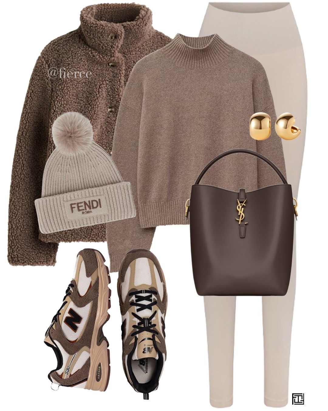 Mole taupe Teddy jacket cream leggings beige Fendi beanie Pom Pom hat Ysl brown bucket back new balance 530 beige taupe jumper casual sporty athleisure look travel weekend outfits

#LTKuk #LTKwinter #LTKautumn