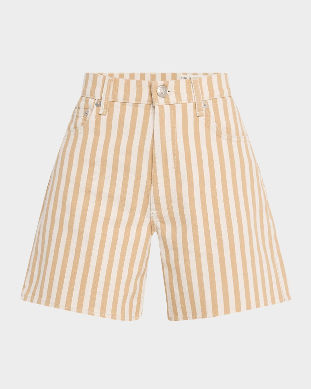 Kaia Stripe Denim Shorts | Neiman Marcus