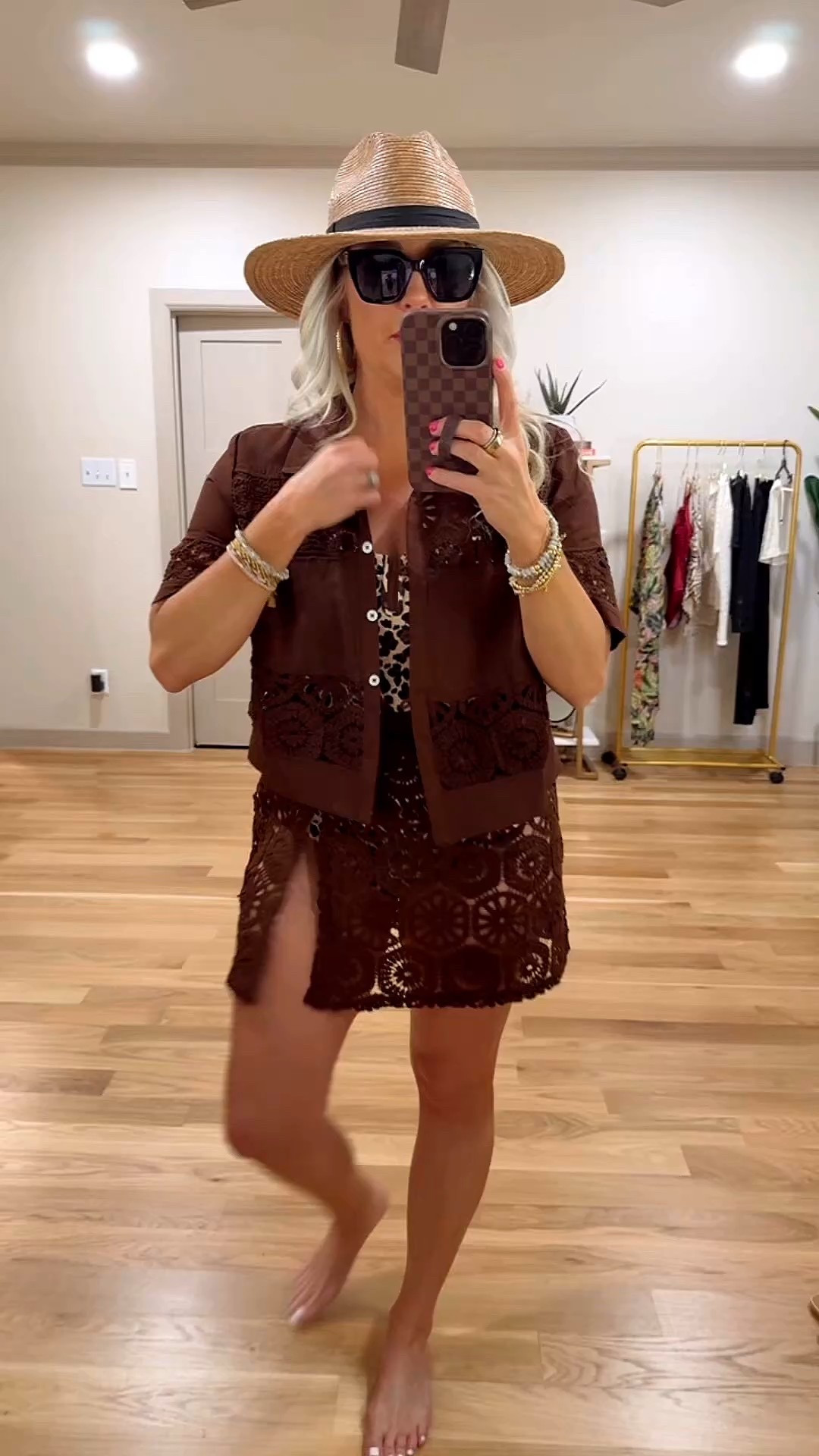 Loving this crochet cover up 
Top / medium skirt / small 