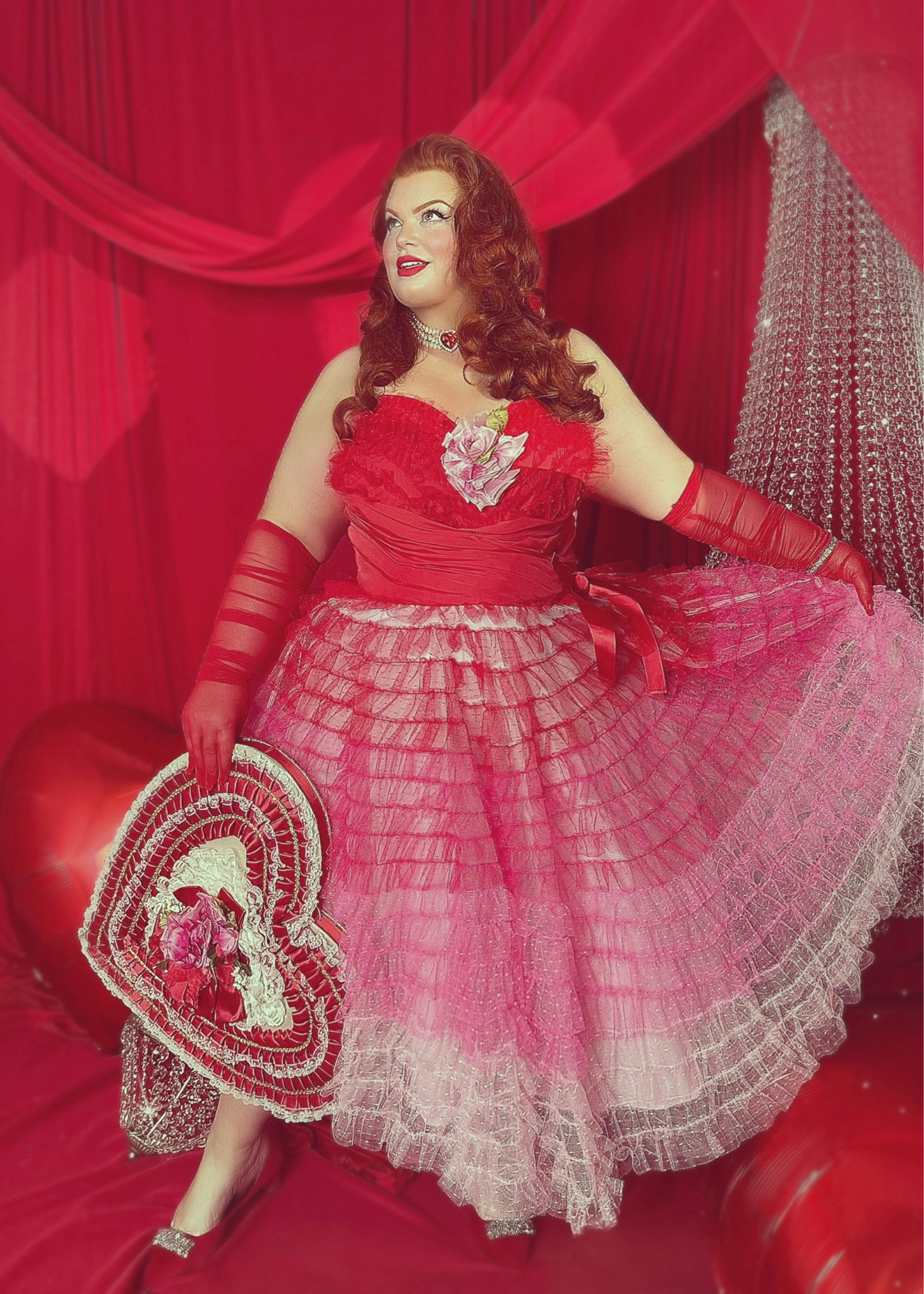 Ref and pink ombré ruffle tulle 1950's cupcake dress. Valentines! ❤️💗❤️

#LTKMidsize #LTKPlusSize