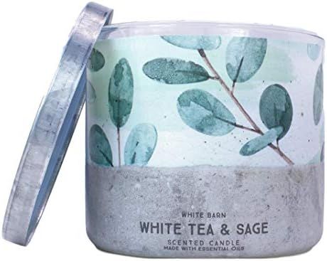 White Barn Bath and Body Works 3 Wick Scented Candle White Tea and Sage 14.5 Ounce | Amazon (US)