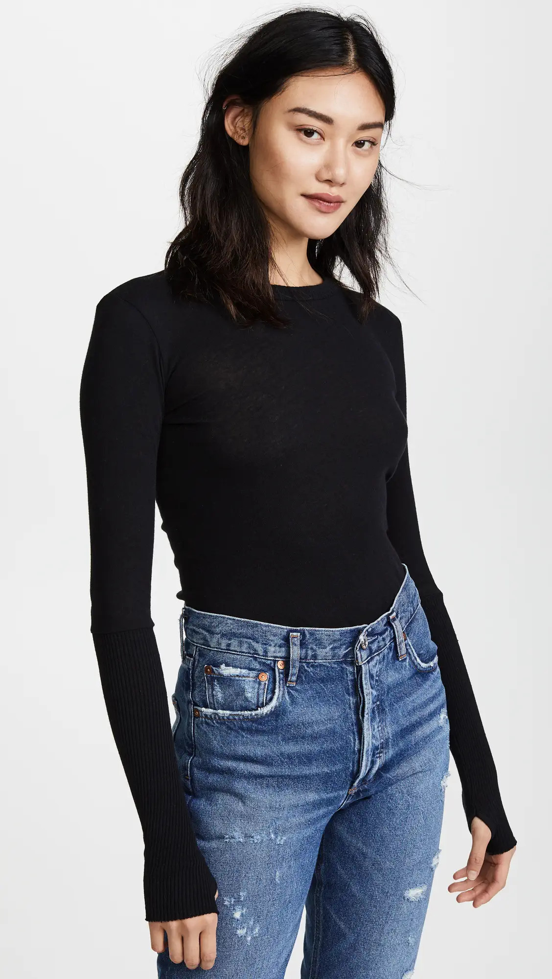 Enza Costa Cuffed Crew Top | Shopbop | Shopbop