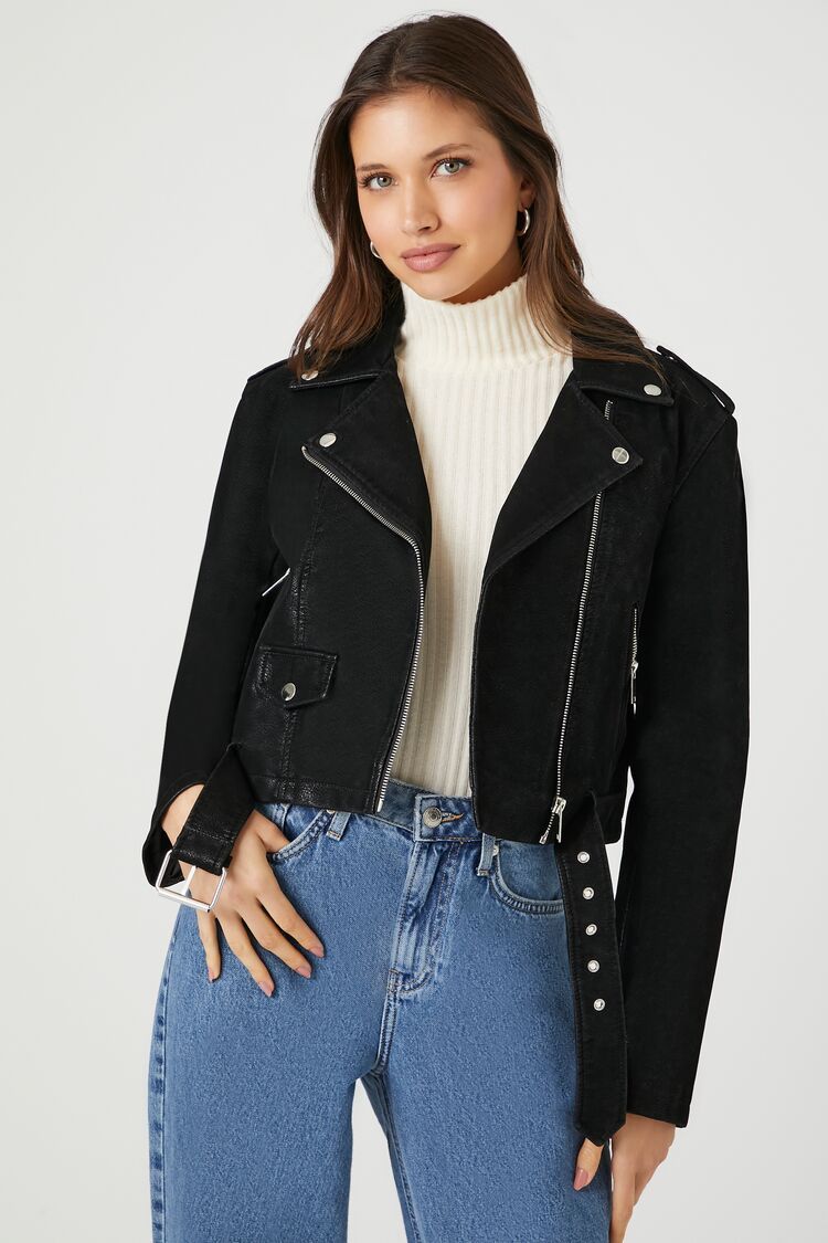 Faux Leather Belted Moto Jacket | Forever 21 (US)