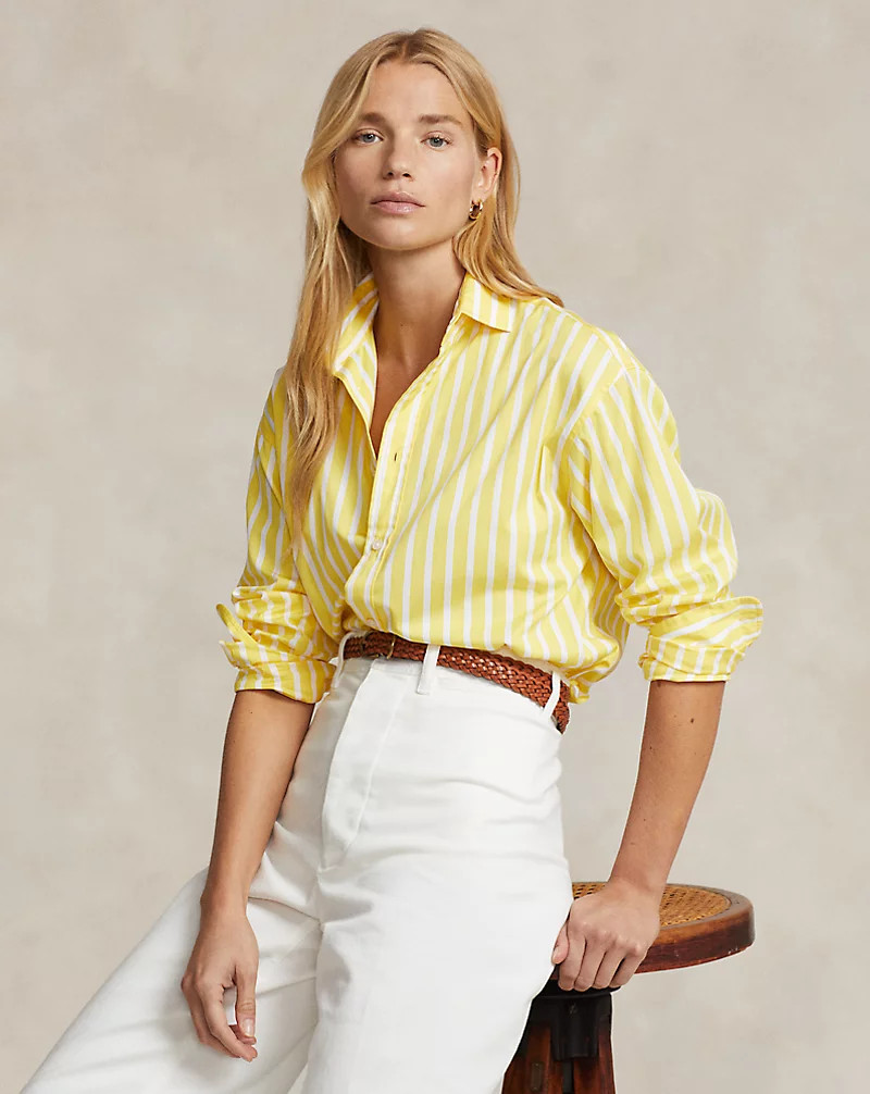 Relaxed Fit Striped Cotton Shirt for Women | Ralph Lauren® IE | Ralph Lauren (IE)