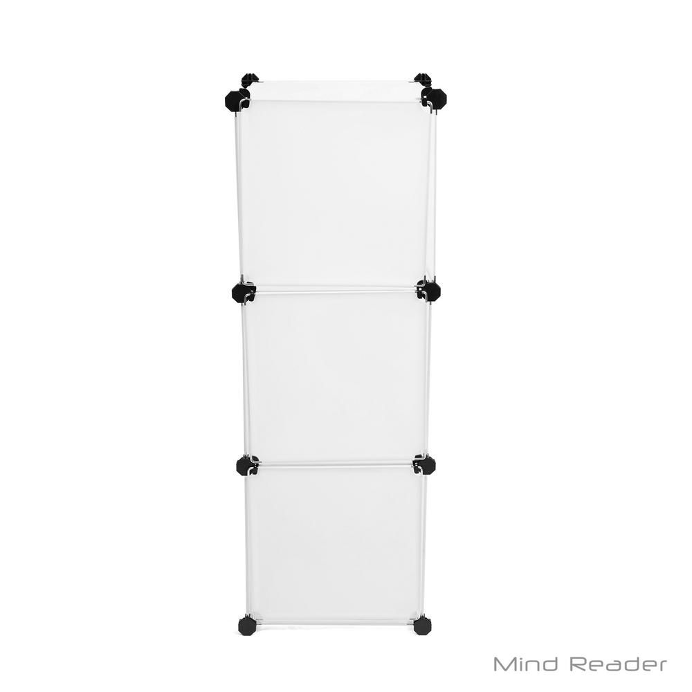 Mind Reader 13.58 in. W x 38.19 in. H White Stackable 3-Cube Storage Organizer | The Home Depot