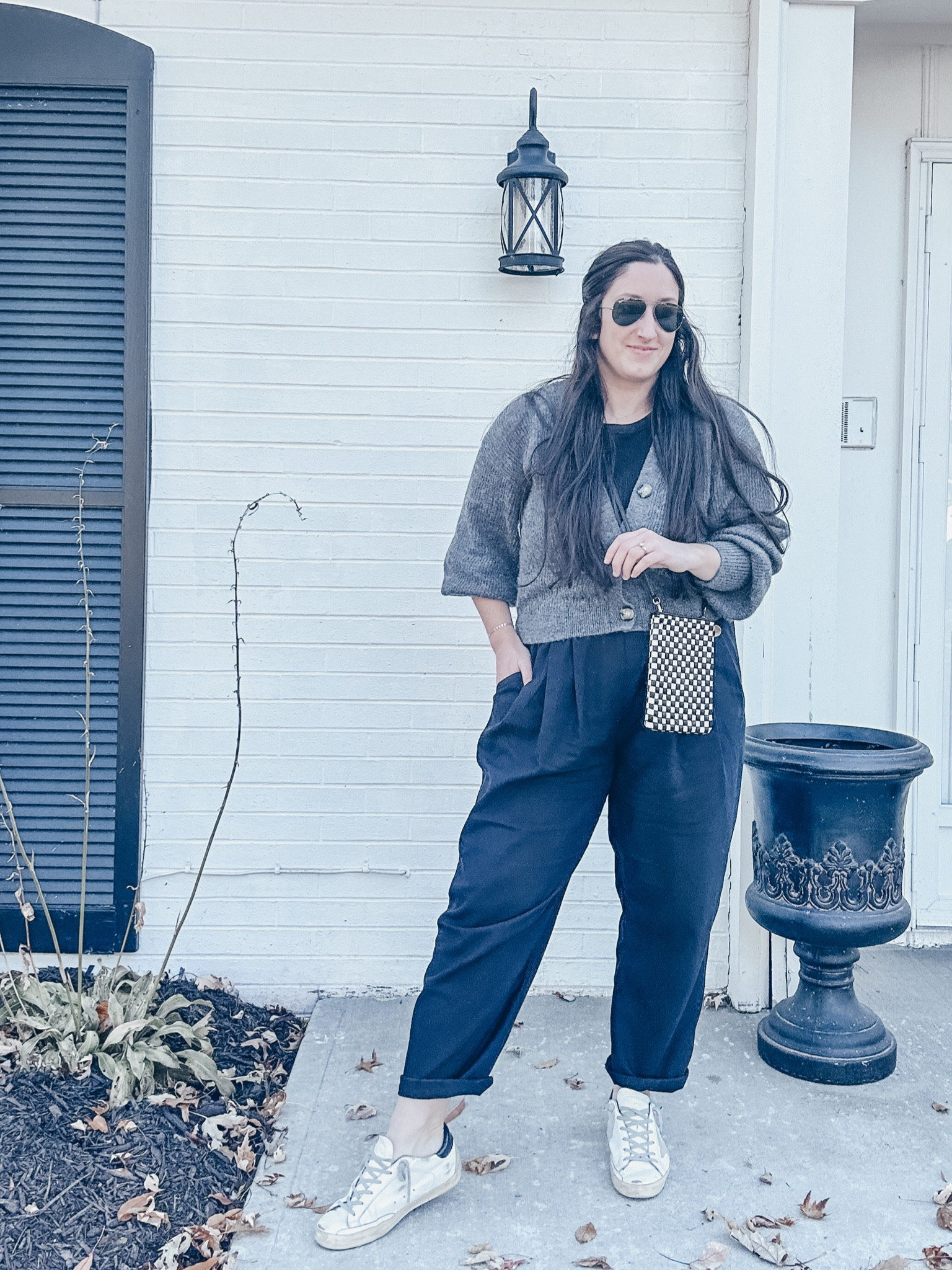 Easy Fall style. Trousers and a cozy cardigan  

#LTKitbag #LTKSeasonal #LTKshoecrush