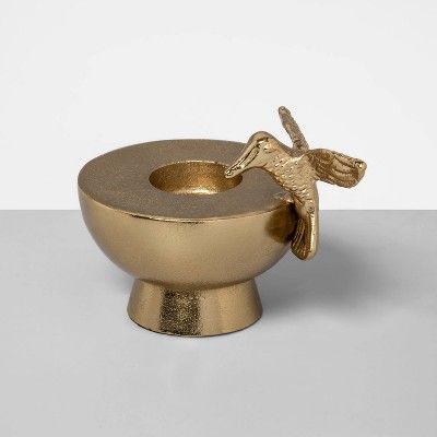 6" x 4" Metal Hummingbird Tealight Candle Holder Gold - Opalhouse™ | Target