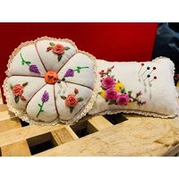 Pink Roses Embroidered Pin Cushion Handmade, Rectangle Pumpkin Pincushion, Accessory, Keeper, Sewing Room Decor, Gift For Her | Etsy (US)