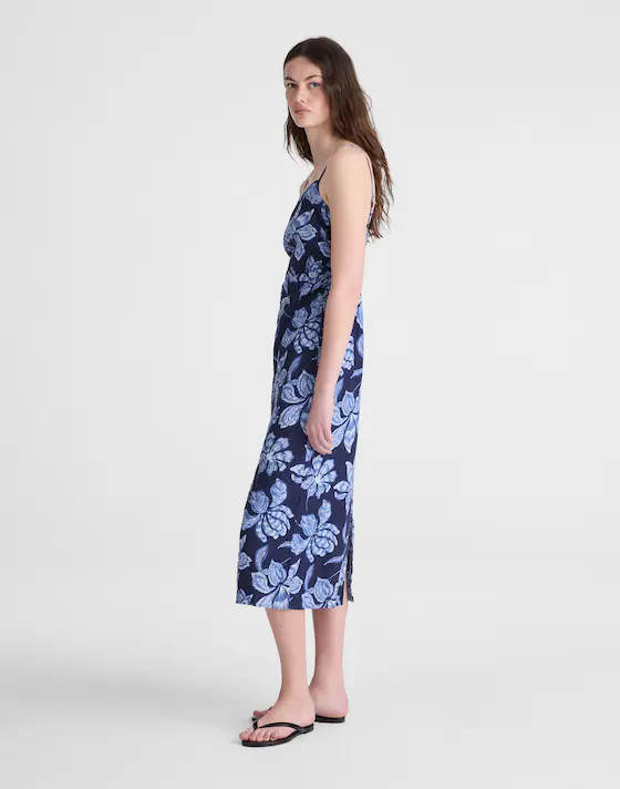 Ruched Squareneck Sleeveless Midi Dress | Madewell