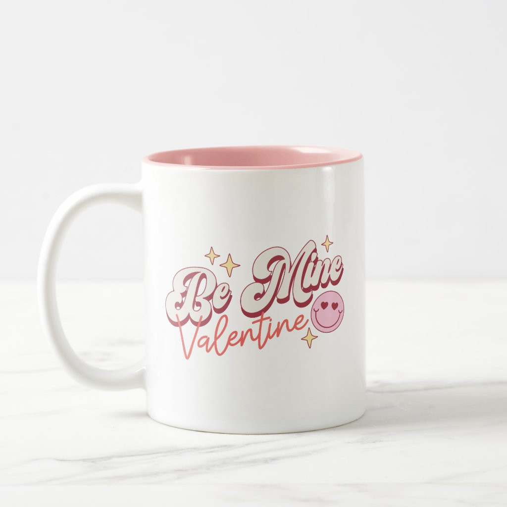 Cute Be Mine Valentine Happy Face Coffee Mug | Zazzle