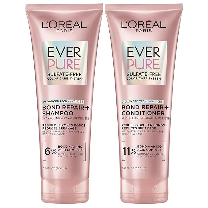 L'Oreal Paris Sulfate Free Bond Repair+ Shampoo and Conditioner Set with Bond + Amino Acid Comple... | Amazon (US)