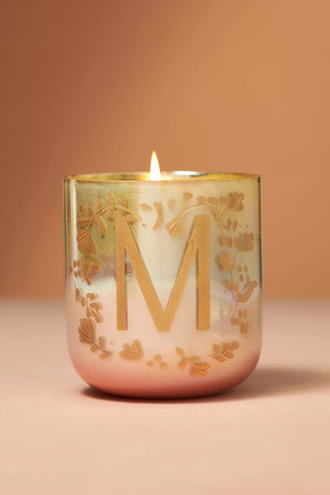 Ombré Monogram Floral Night Gardenia Glass Candle | Anthropologie (US)