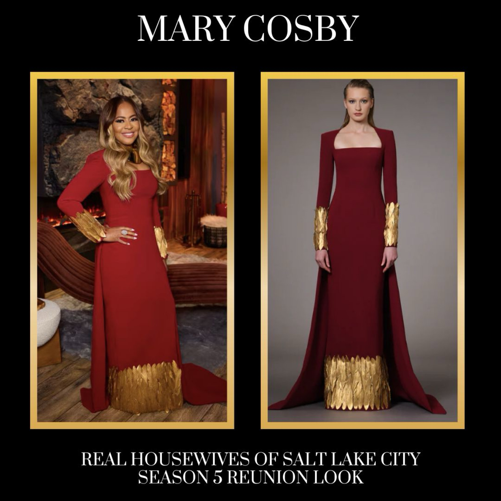 Mary Cosby’s Real Housewives of Salt Lake City Season 5 Reunion Look by Jean Louis Sabaji 📸 + Info= @bravotv 
