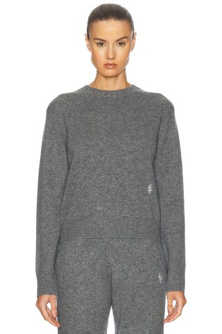 Sporty & Rich Cashmere Crewneck Sweater in Grey | FWRD 
