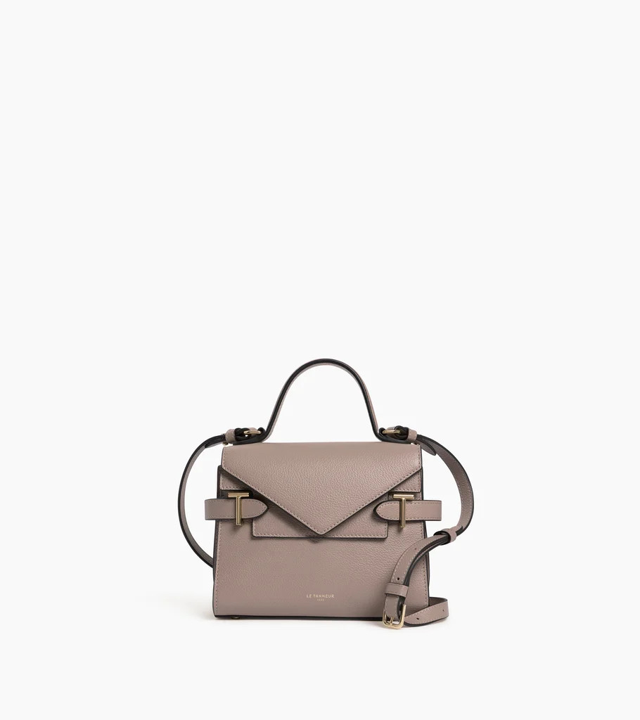 Emilie small handbag with double flap in grained leather | Le Tanneur