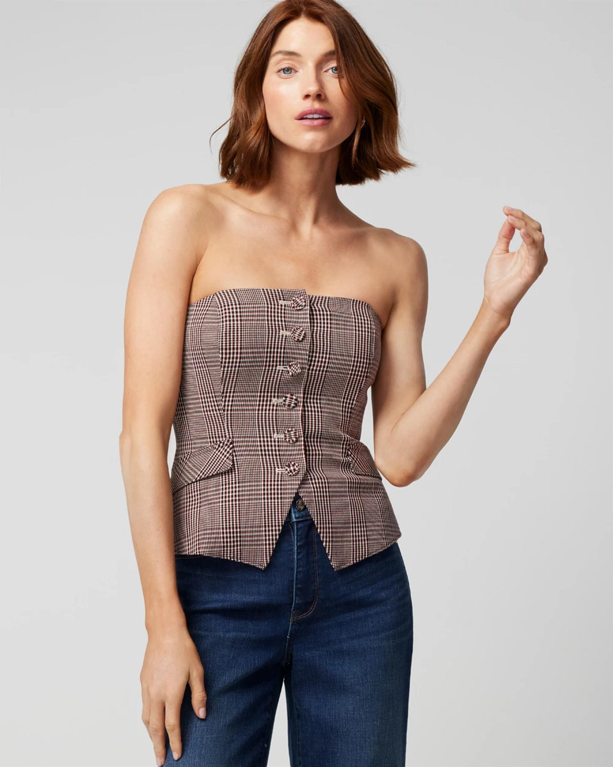 Plaid Bustier | White House Black Market