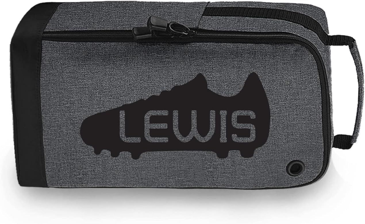 Personalised Childrens Football Rugby Boot Bag Kids Sports Pe Kit Gift, Dark Grey/Black Print | Amazon (UK)