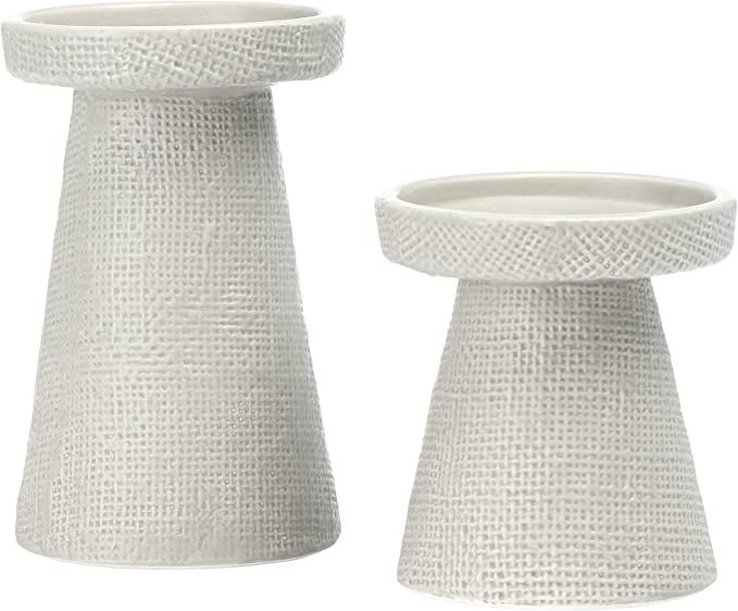 Main + Mesa Stoneware Pillar & Taper Candle Holders, Set of 2 | Amazon (US)