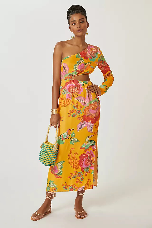 Farm x Anthropologie Single-Shoulder Printed Maxi Dress | Anthropologie (US)