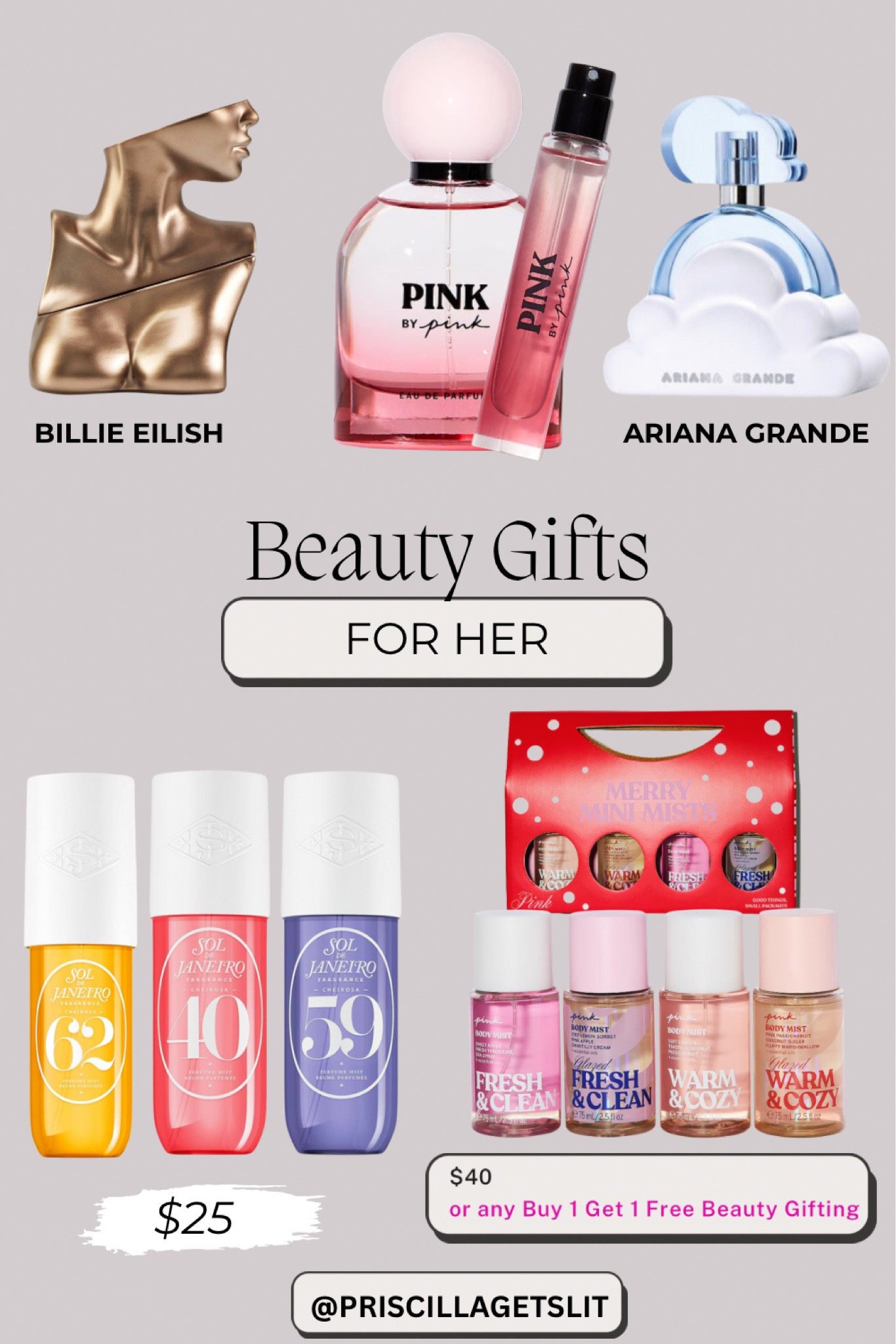 Buy one get one free on select Victoria’s Secret & PINK beauty gifting. 

Christmas Gifts. Christmas Shopping. Wish List. Women. Teens. Perfume. 

#LTKBeauty #LTKSaleAlert #LTKGiftGuide