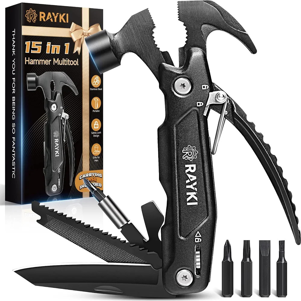 Father's Day Gifts from Daughter Son, Hammer Multitool 15 In 1 Camping Accessories Survival Gear ... | Amazon (US)