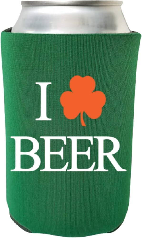 Funny St. Patrick's Day Coolie - I Love Beer Shamrock St. Patrick's Day Can Cooler - St. Paddy's ... | Amazon (US)