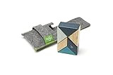 6 Piece Tegu Pocket Pouch Prism Magnetic Wooden Block Set, Blues | Amazon (US)