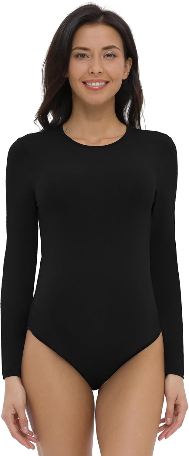 V VOCNI Maternity Bodysuit Crew Neck Long Sleeve Maternity Shirt Tops Jumpsuit Romper Pregnancy S... | Amazon (US)