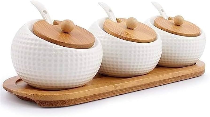 Spice Porcelain Jar Container Bamboo Cap Holder Amazon Kitchen Finds Amazon Essentials Amazon Finds | Amazon (US)