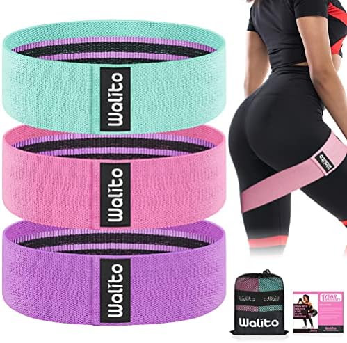 WALITO Resistance Bands for Legs and Butt, Fabric Exercise Loop Bands Yoga, Pilates, Rehab, Fitne... | Amazon (US)