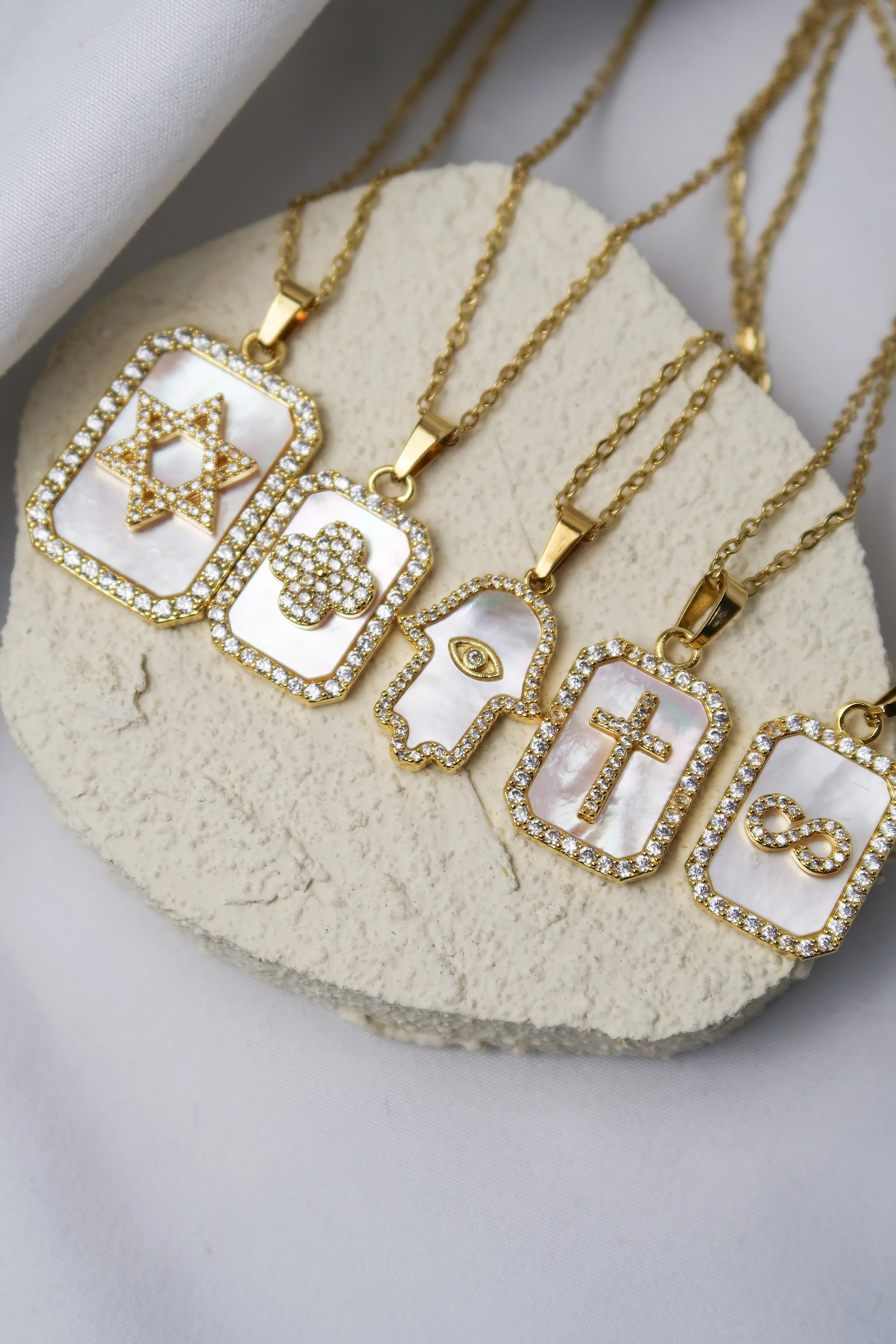 House of Versailles Mother of Pearl Stainless Steel Necklace | KC Chic Designs