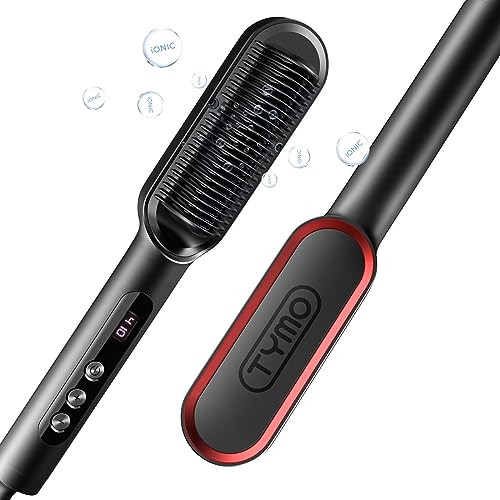 TYMO Ring Plus Ionic Hair Straightener Brush - Straightening Comb with Negative Ions, Titanium Co... | Amazon (US)