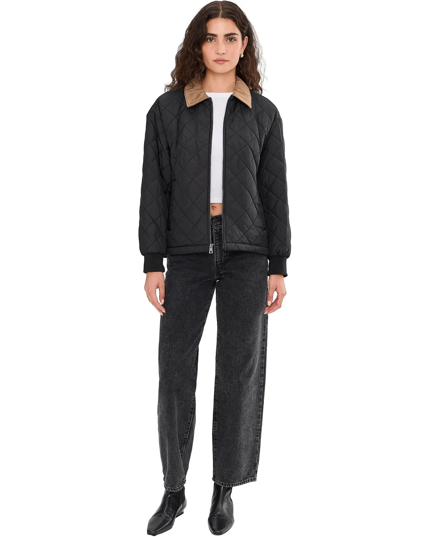 Women's Levi's\u00ae Diamond Quilted Jacket With Cord Collar | Zappos.com