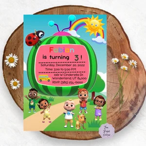 Cocomelon Birthday Invitation, Boy, Girl, Cartoon, Kids, JJ, Text, Email, Digital Party Invite | Etsy (CAD)