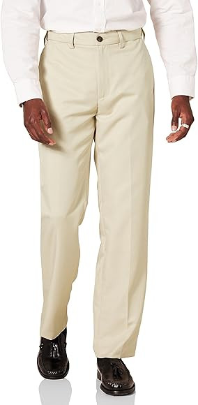 Amazon Essentials Men's Classic-Fit Expandable-Waist Flat-Front Dress Trouser | Amazon (UK)