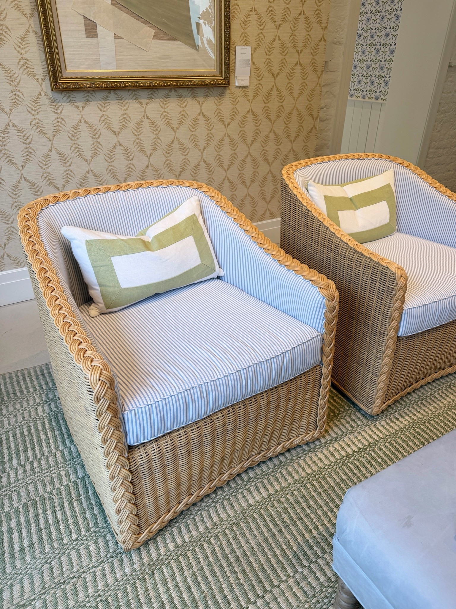 Beautiful sunroom seating option! 😍 The Yarmouth Swivel Chair from Serena & Lily is such a classic club chair with its handwoven rattan frame and deep, comfortable seat. ✨ Shown here in Sunbleached Wicker with Perennials Pinstripe Coastal Blue, it adds the perfect coastal touch. 🩵 A lovely accent chair for a sunroom or relaxed living space. Linked it here! 😊 #SerenaAndLily #AccentChair #SideChair

#LTKHome #LTKSaleAlert #LTKmomlife