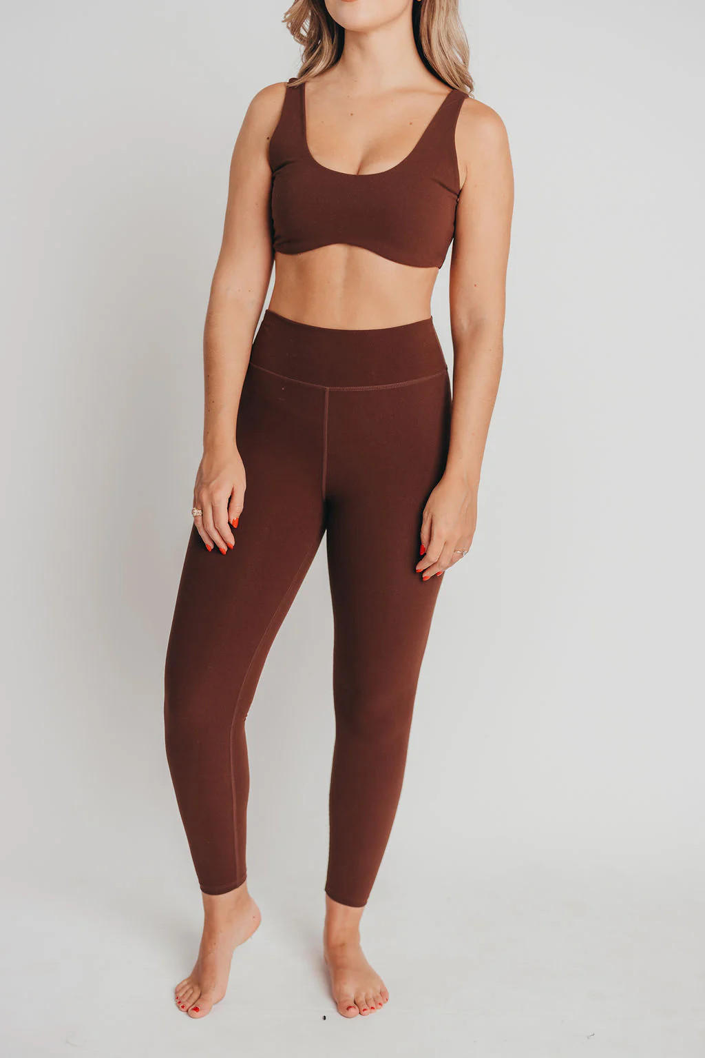 Worth the Label High-Waisted Brushed Legging in Brown | Worth Collective