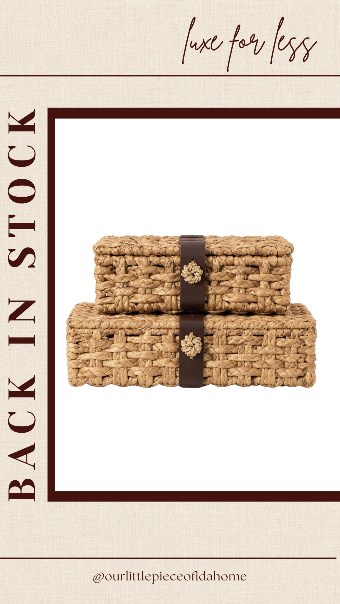 I’m always drawn to storage pieces that feel warm, textured, and collected, and these woven boxes are such a good luxe-for-less find. They add hidden storage while still feeling elevated on open shelving, consoles, or bathroom counters.

I love using pieces like this to bring in natural texture and keep everyday items tucked away without sacrificing the overall look of a space.
@Walmart 

 #LTKU #LTKHome #LTKSaleAlert