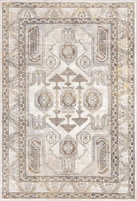 Beige Dolly Washable Vintage 8' x 10' Area Rug | Rugs USA