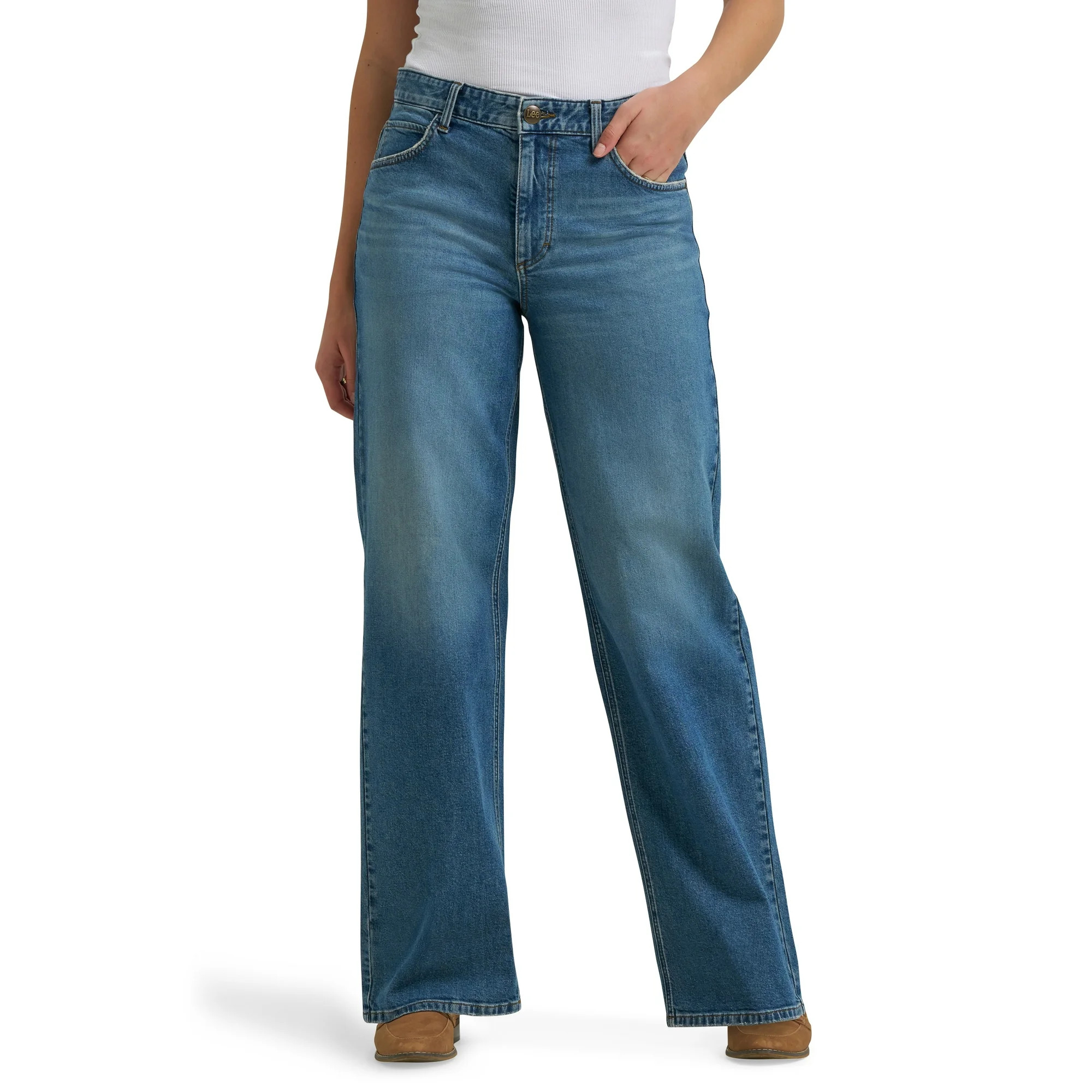 Lee® Women's Heritage High-Rise Straight Leg Denim Jeans, Sizes 2-18 | Walmart (US)