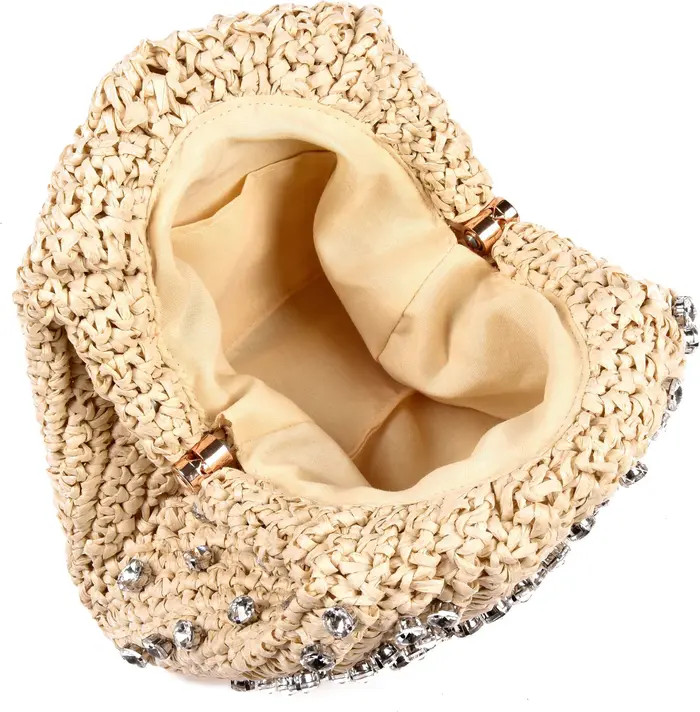 Crystal Embellished Raffia Clutch | Nordstrom Rack