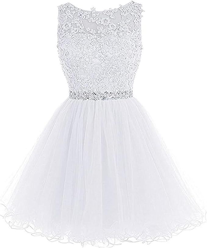 A Line Tulle Short Homecoming Dress Party Prom Dresses for Women | Amazon (US)
