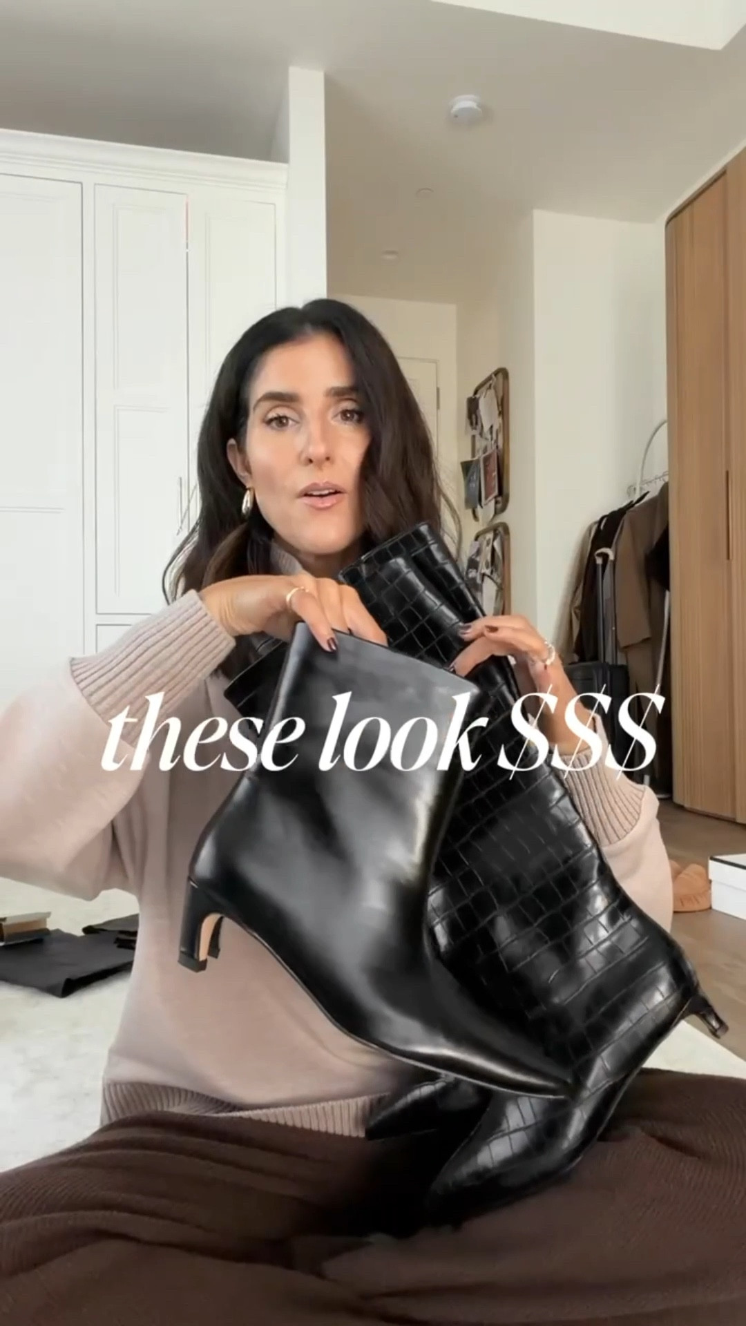 These boots look and feel designer without the price tag! Comfortable straight out of the box. First pair runs big I recommend sizing down, second pair runs small I sized up 1/2 a size. 
I’m just shy of 5-7” wearing the size small sweater  #stylinbyaylin #aylin #boots #amazon #giftidea 

#LTKgrwm #LTKHoliday #LTKGiftGuide