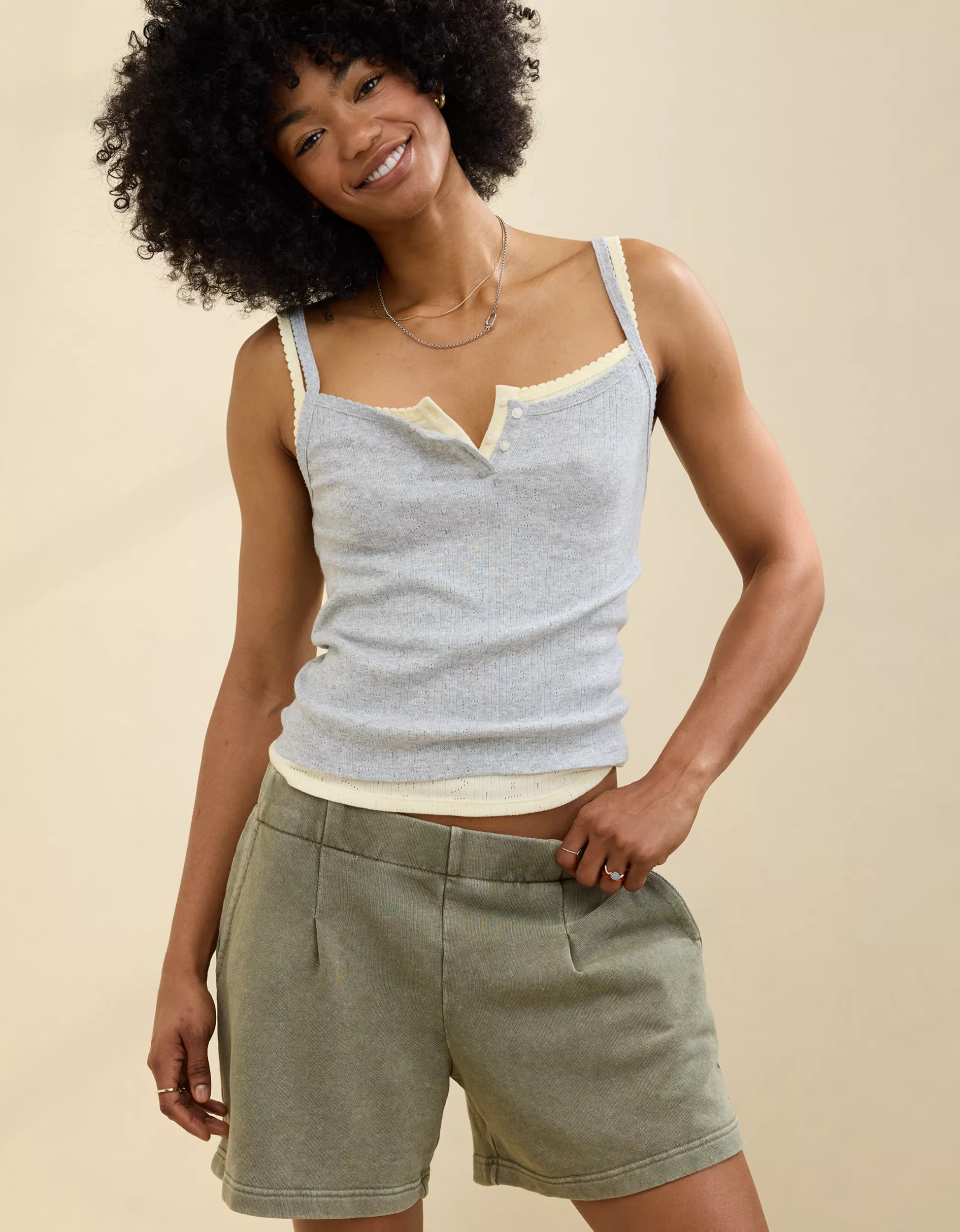 Aerie Off-Duty Pointelle Tank Top | Aerie